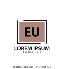 letter EU logo. EU logo design vector illustration for creative company, business, industry