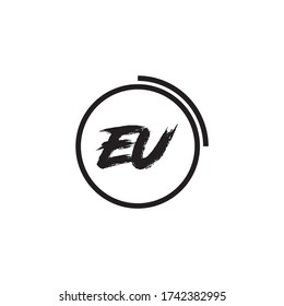 Letra icono del logotipo de la UE plantilla de diseño plano y vectorial.
