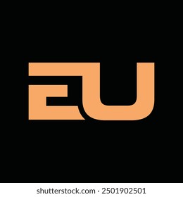 Letter EU Simple Geometric Business Icon Creative Design Template Logo