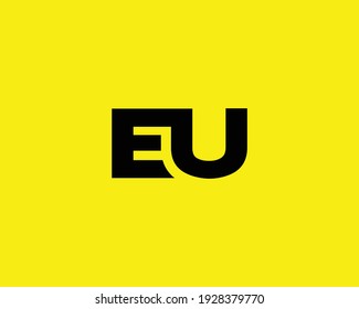 Logo-Design-Vektorvorlage für Buchstaben eu und eu