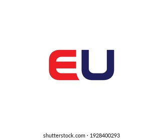 Logo-Design-Vektorvorlage für Buchstaben eu und eu