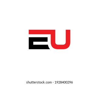 plantilla vectorial de diseño de logotipo ue y ue de letra