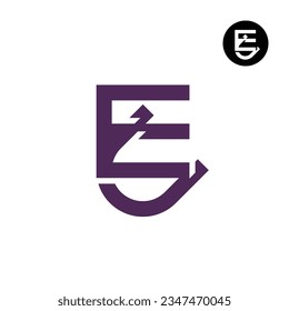 Letter EU UE Monogram Logo Design