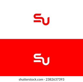 Letter EU, UE, SU, US logo design template elements. Modern abstract digital alphabet letter logo.