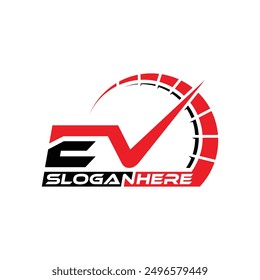 Letter EV Automotive Simple Logo Design