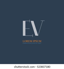 letter Ev linked logo design for company identity