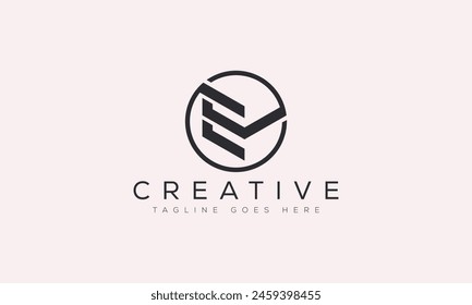 Letter EV logo design template vector illustration