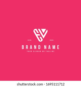 letter EV logo design vector template