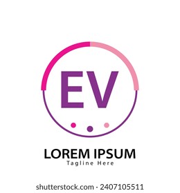letter EV logo. EV logo design vector illustration for creative company, business, industry