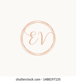 Letter EV logo template, Creative fashion logo design, couple letter , wedding concept -vector