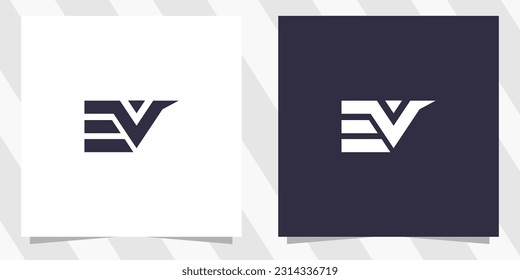 letter ev ve logo design