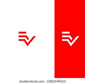 Letter EV, VE logo design template elements. Modern abstract digital alphabet letter logo.