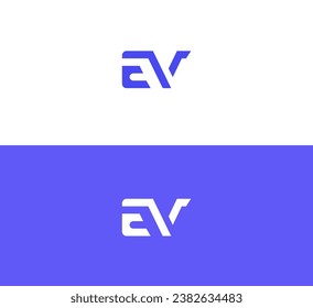Letter EV, VE logo design template elements. Modern abstract digital alphabet letter logo.