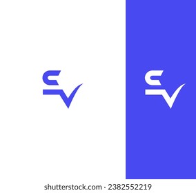 Letter EV, VE, SV, VS Logo Design Template Elemente. Modernes abstraktes Logo für digitale Buchstaben.