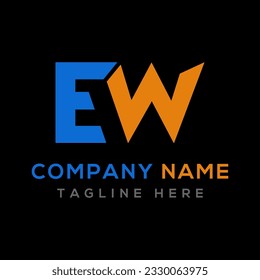 vector de diseño del logotipo de la carta EW
