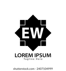 letter EW logo. EW logo design vector illustration for creative company, business, industry