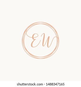 Letter EW logo template, Creative fashion logo design, couple letter , wedding concept -vector