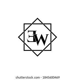 Letter EW luxury logo design vector