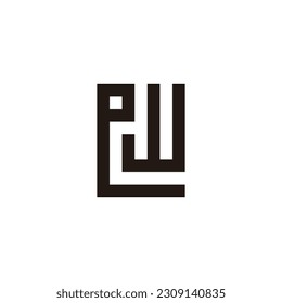 Letter ew square, unique geometric symbol simple logo vector