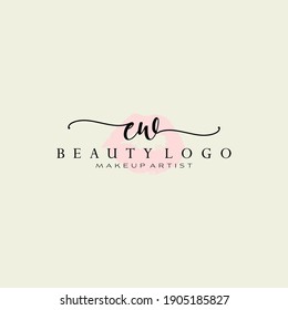 Letter EW Watercolor Lips Premade Logo Design, Logo for Makeup Artist Business Branding, Blush Beauty Boutique Logo Design, Calligraphy Logo
