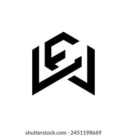 Letra Ew o We iniciales Formas alfabeto creativo monograma logo