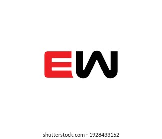 letter ew and we logo design vector template