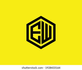 letter ew and we logo design vector template