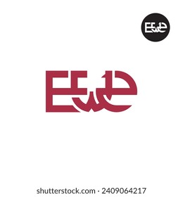 Diseño del logotipo de monograma de la carta EW2