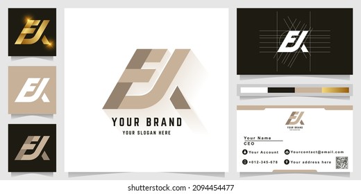 Letter EX Or EK Monogram Logo With Business Card Design