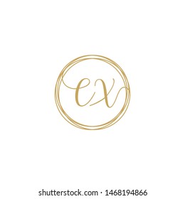 letter EX Initial logo template, Creative fashion logo design, wedding concept -vector
