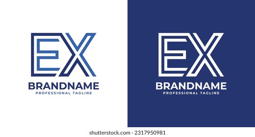 Logotipo de Monograma de la línea EX, adecuado para cualquier negocio con iniciales EX o XE.