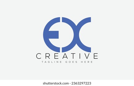 Ilustración vectorial de la plantilla de diseño del logotipo EX de la letra.