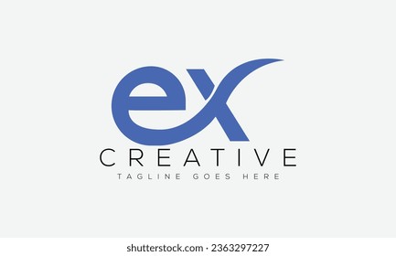 Ilustración vectorial de la plantilla de diseño del logotipo EX de la letra.