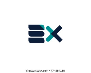 letter EX logo icon. abstract alphabet sign design vector illustration