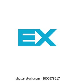 letter ex motion arrow simple geometric symbol vector