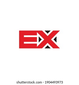 letter ex square geometric pointing arrows symbol logo vector