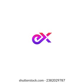 Letra EX, elementos de plantilla de diseño de logotipo XE. Logo de la letra digital abstracta moderna.