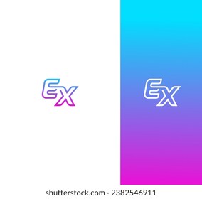 Letter EX, XE logo design template elements. Modern abstract digital alphabet letter logo.