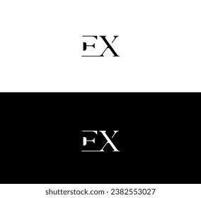 Letter EX, XE logo design template elements. Modern abstract digital alphabet letter logo.