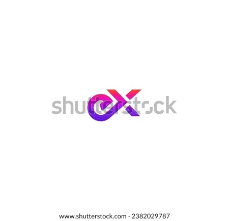Letter EX, XE logo design template elements. Modern abstract digital alphabet letter logo.