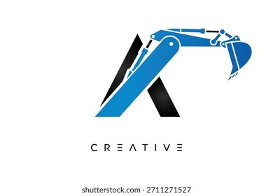 Ein Letter Bagger Bau Logo für Engineering und Industrial Company Branding