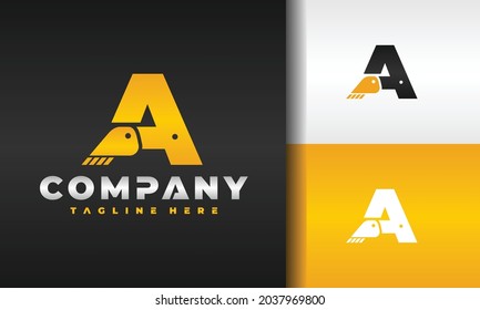el logotipo de la letra A de la excavadora	