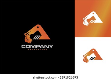 Letter A excavator simple logo