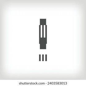 Letter exclamation mark linear modern logo. The letter is in line strip form. Alphabet letter character and linear abstract design. logo, corporate identity, application, creative poster and more.