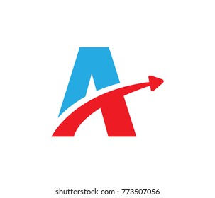letter a express transportation vector logo design