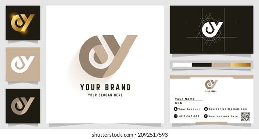 Letter ey or ay monogram logo with business card design