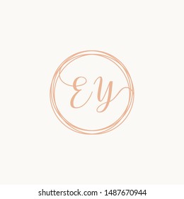 Letter EY or E Y logo template, Creative fashion logo design, couple letter , wedding concept -vector