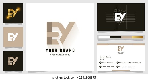 Letter EY or EN monogram logo with business card design