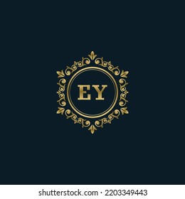 Letter EY logo with Luxury Gold template. Elegance logo vector template.