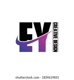 Letter EY einfaches Logo-Design, Vektorgrafik